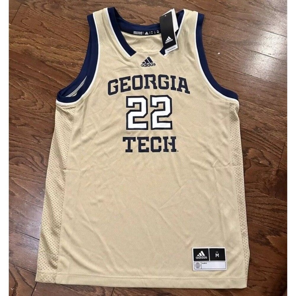 Adidas Georgia Tech Yellow Jackets #22 Basketball Jersey HG8889 Men’s Sz M